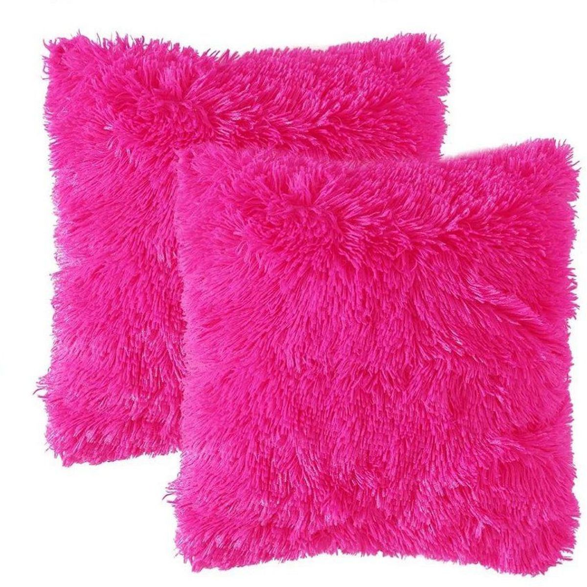 BANZAY - Kit x 2 Fundas Cojines Péludo - Fucsia