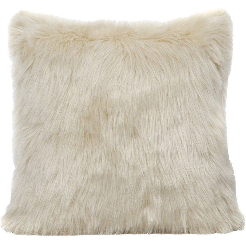 BANZAY - Cojín Peludo Peluche Decorativo Banzay - Crema