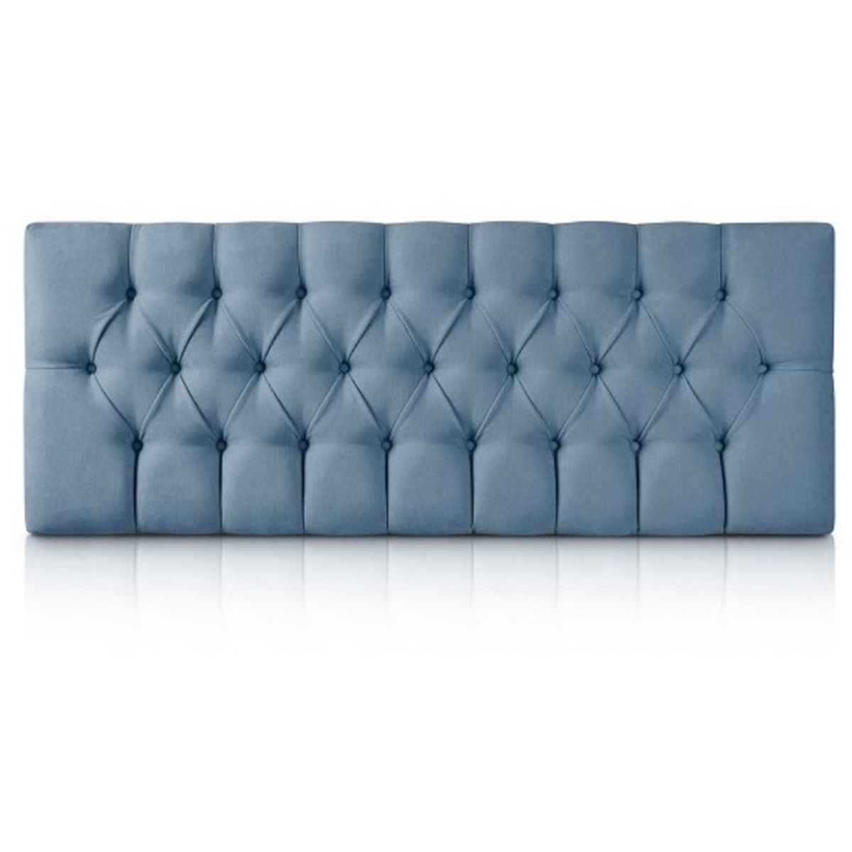 BANZAY - Cabecero Cama Semi-Doble Capitoneado Tela - Azul Petroleo