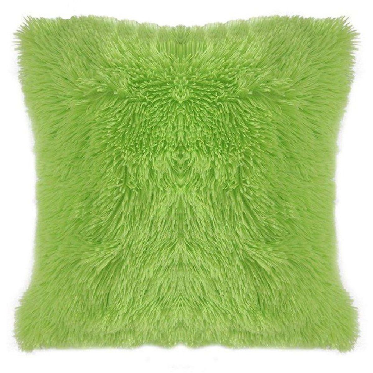 BANZAY - Cojín Decorativo Peludo 40x40 - Verde Lima