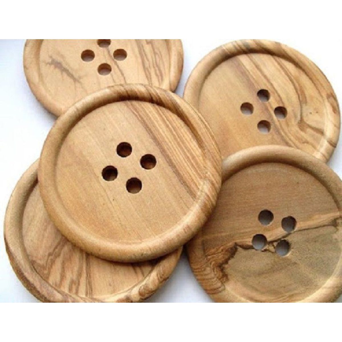 BANZAY - Portavasos Botón Madera Natural