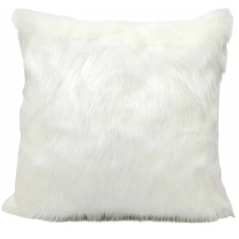 BANZAY - Kit x 2 fundas cojines peluche largo blanco