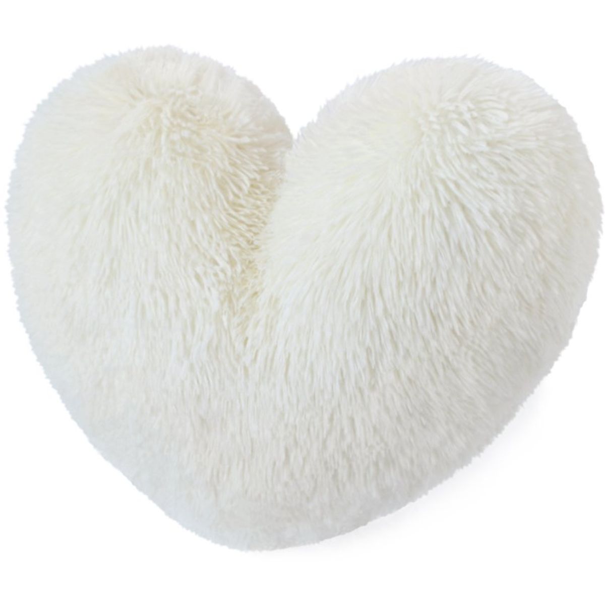 BANZAY - Cojín Decorativo Peludo Corazón - Marfil