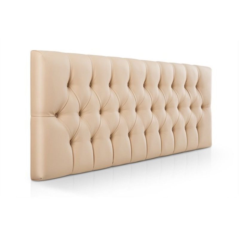 BANZAY - Cabecero Cama Sencilla Capitoneado EcoCuero - Beige