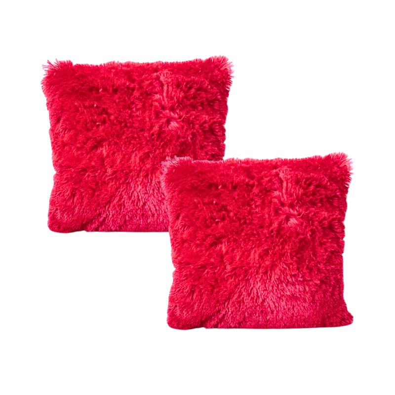 BANZAY - Kit x 2 Fundas Cojines Péludo - Rojo