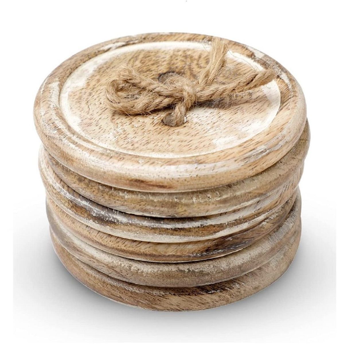 BANZAY - Portavasos Botón Madera Vintage