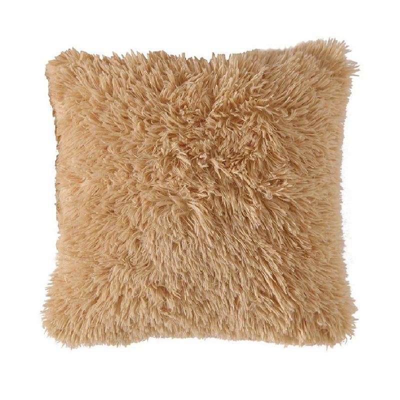 BANZAY - Cojín Decorativo Peludo 40x40 - Beige