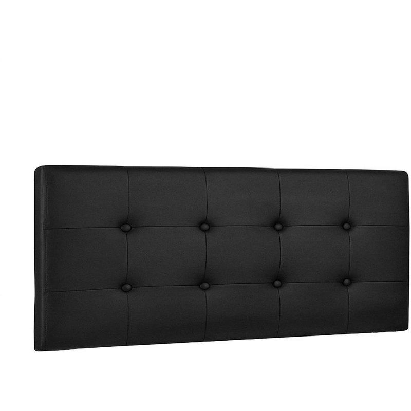 BANZAY - Cabecero Cama Sencilla Cuadros Ecocuero - Negro