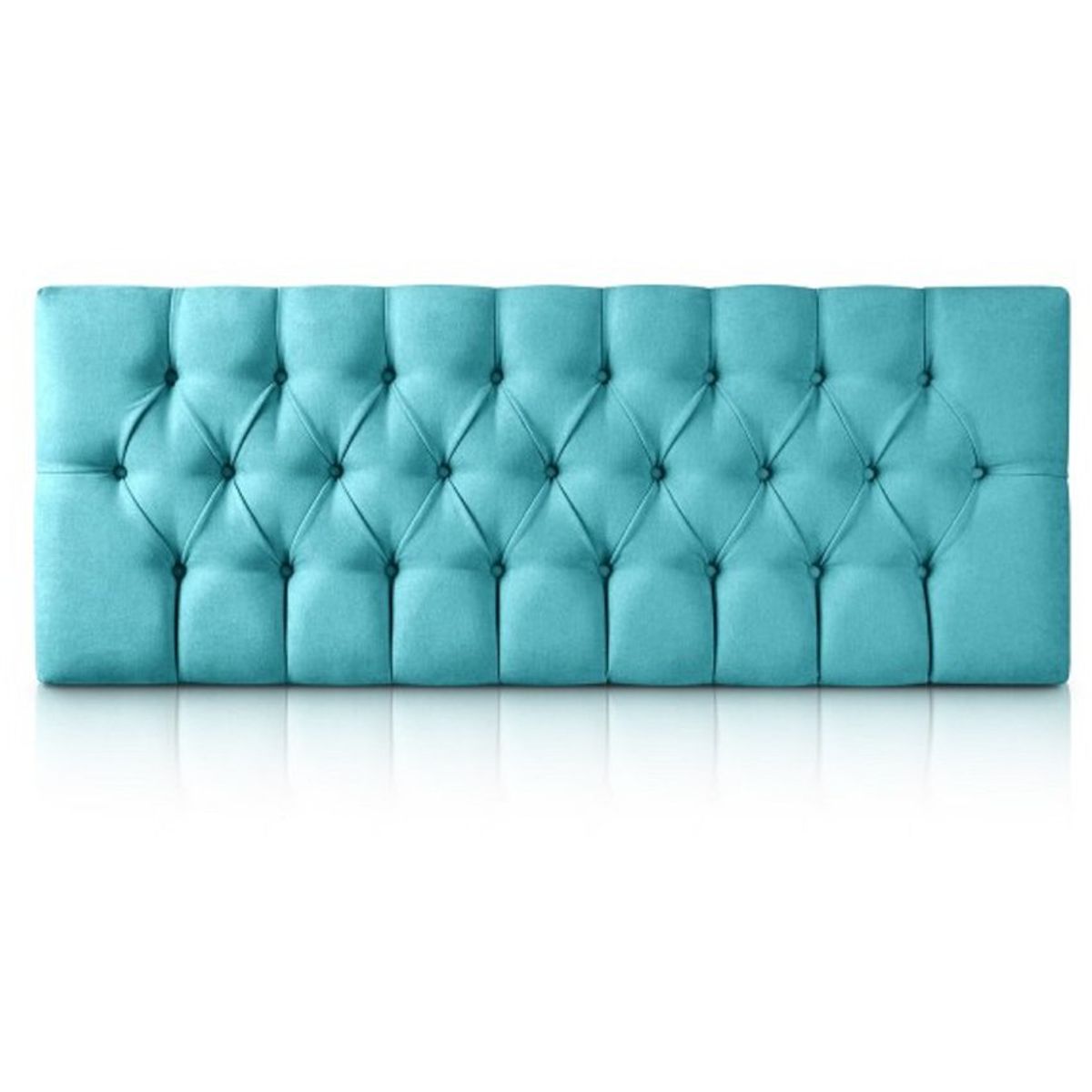 BANZAY - Cabecero Cama Doble Capitoneado Tela - Turquesa
