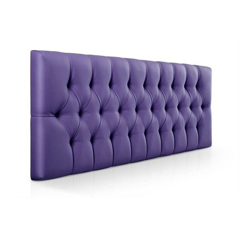 BANZAY - Cabecero Cama Queen Capitoneado Ecocuero - Lila