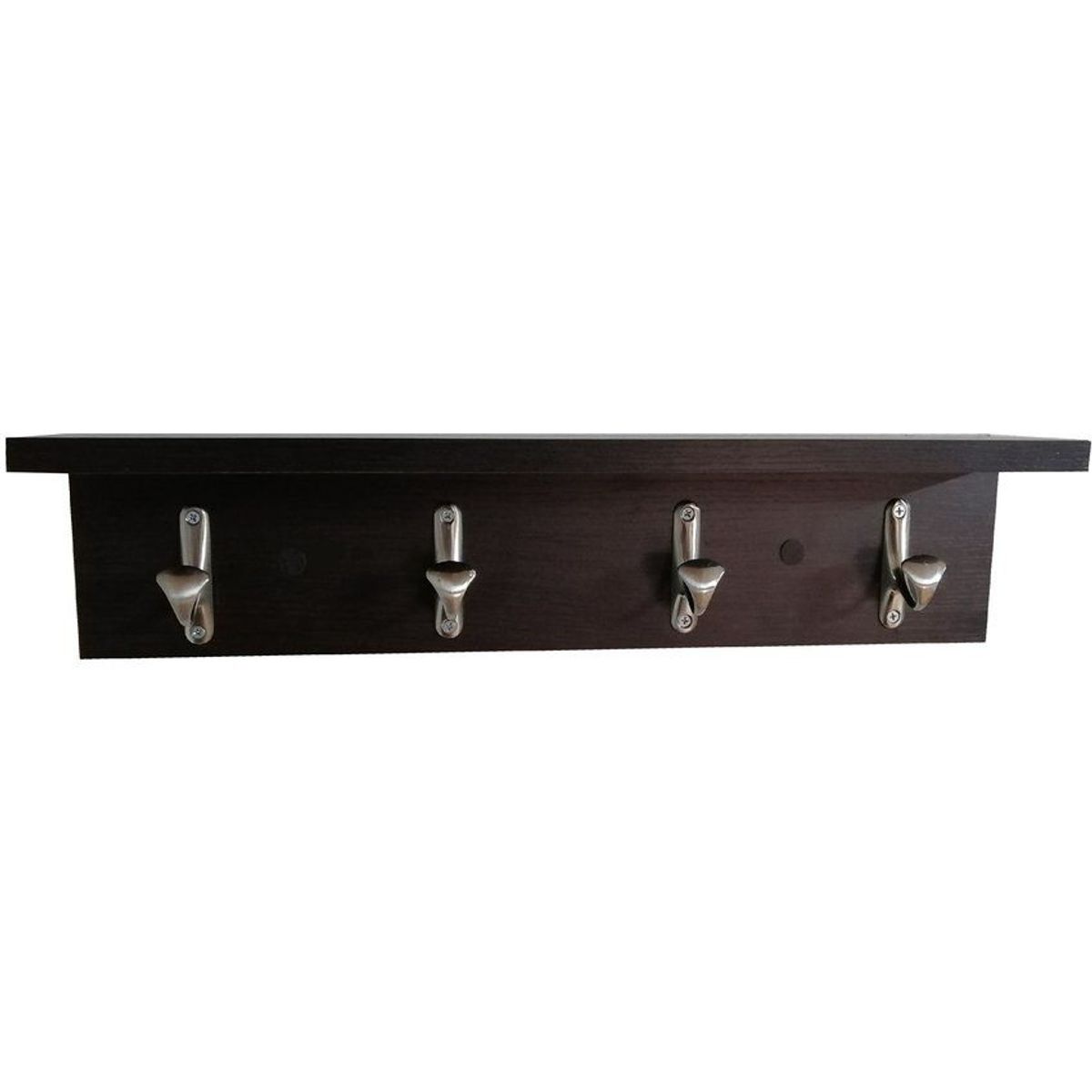 BANZAY - Perchero de Pared con Repisa 4 Ganchos - Wengue