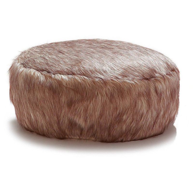 BANZAY - Cojín Puff Descansapies Reposapies en Peluche  - Marrón