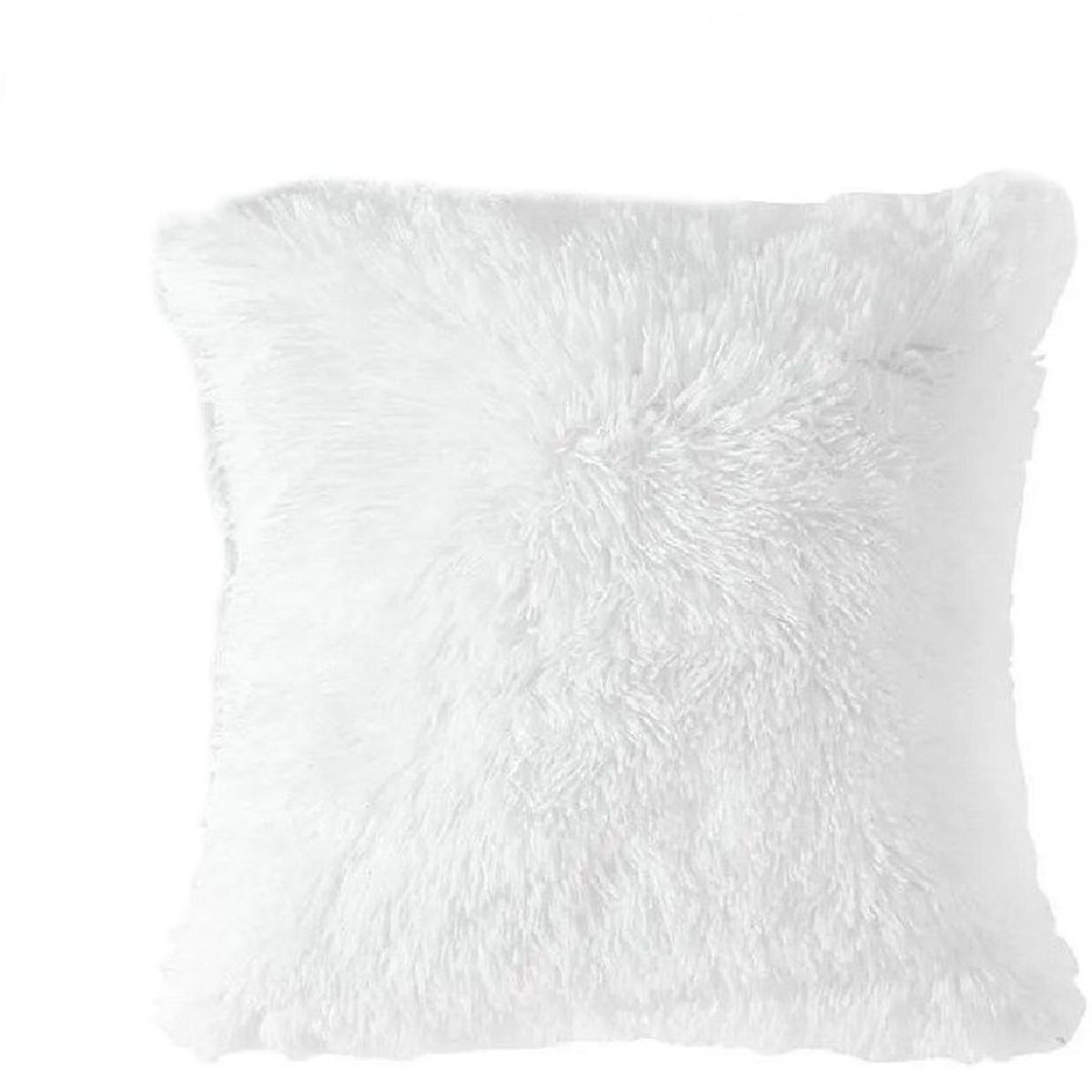 BANZAY - Cojín Decorativo Peludo 40x40 - Blanco