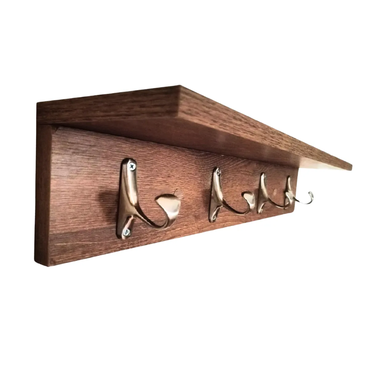 BANZAY - Perchero de Pared con Repisa 4 Ganchos - Amareto