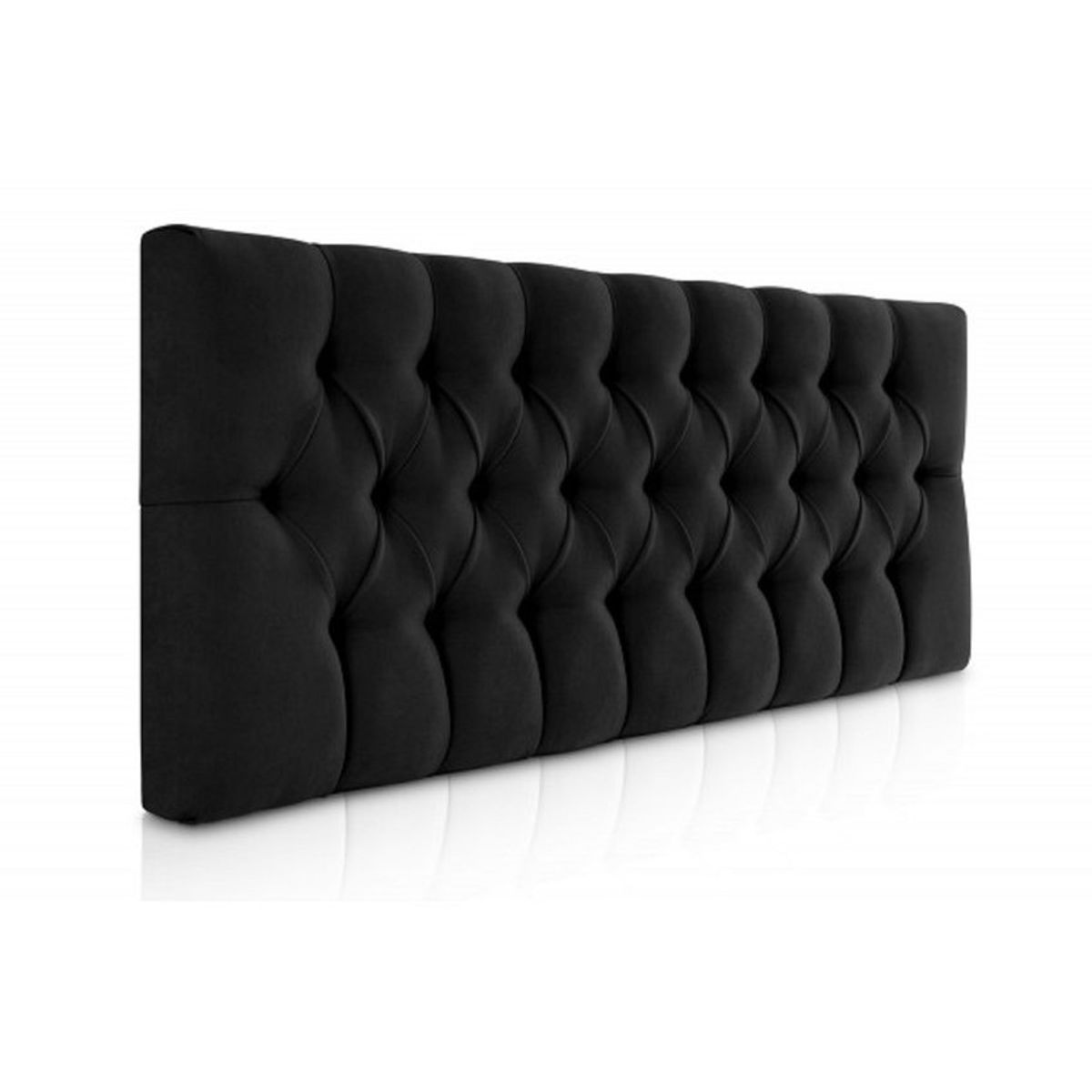 BANZAY - Cabecero Cama Queen Capitoneado Tela - Negro