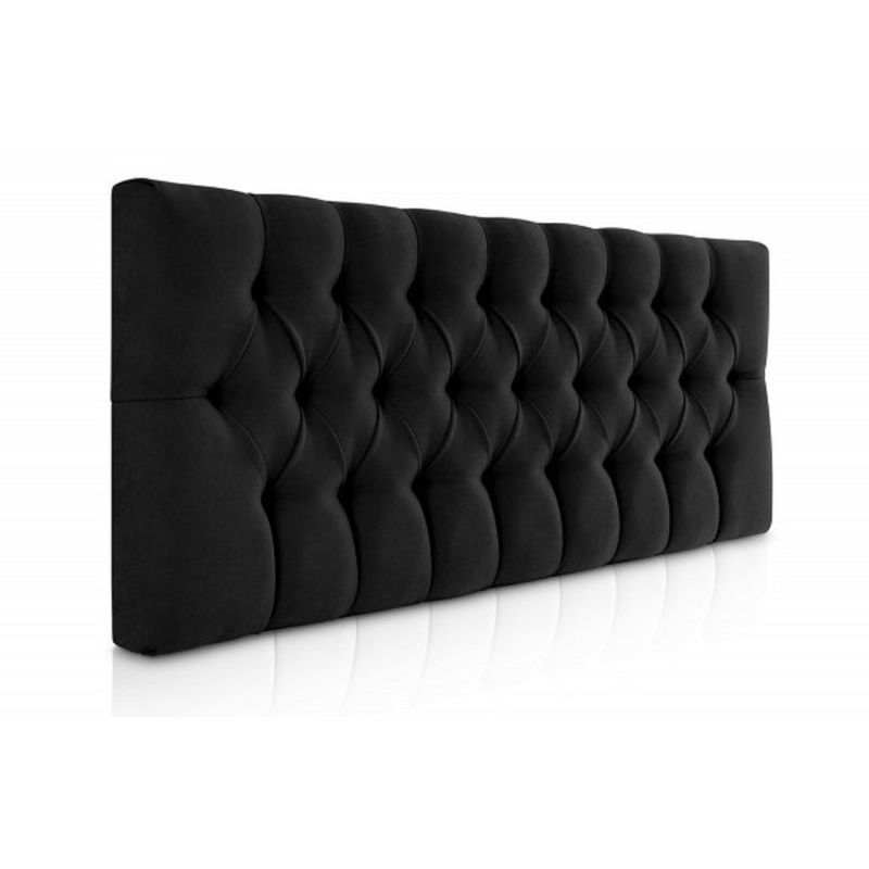 BANZAY - Cabecero Cama Queen Capitoneado Tela - Negro