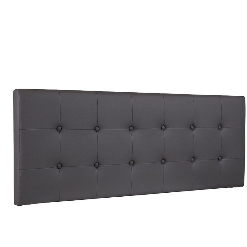 BANZAY - Cabecero Cama Semi-Doble Cuadros Ecocuero - Gris