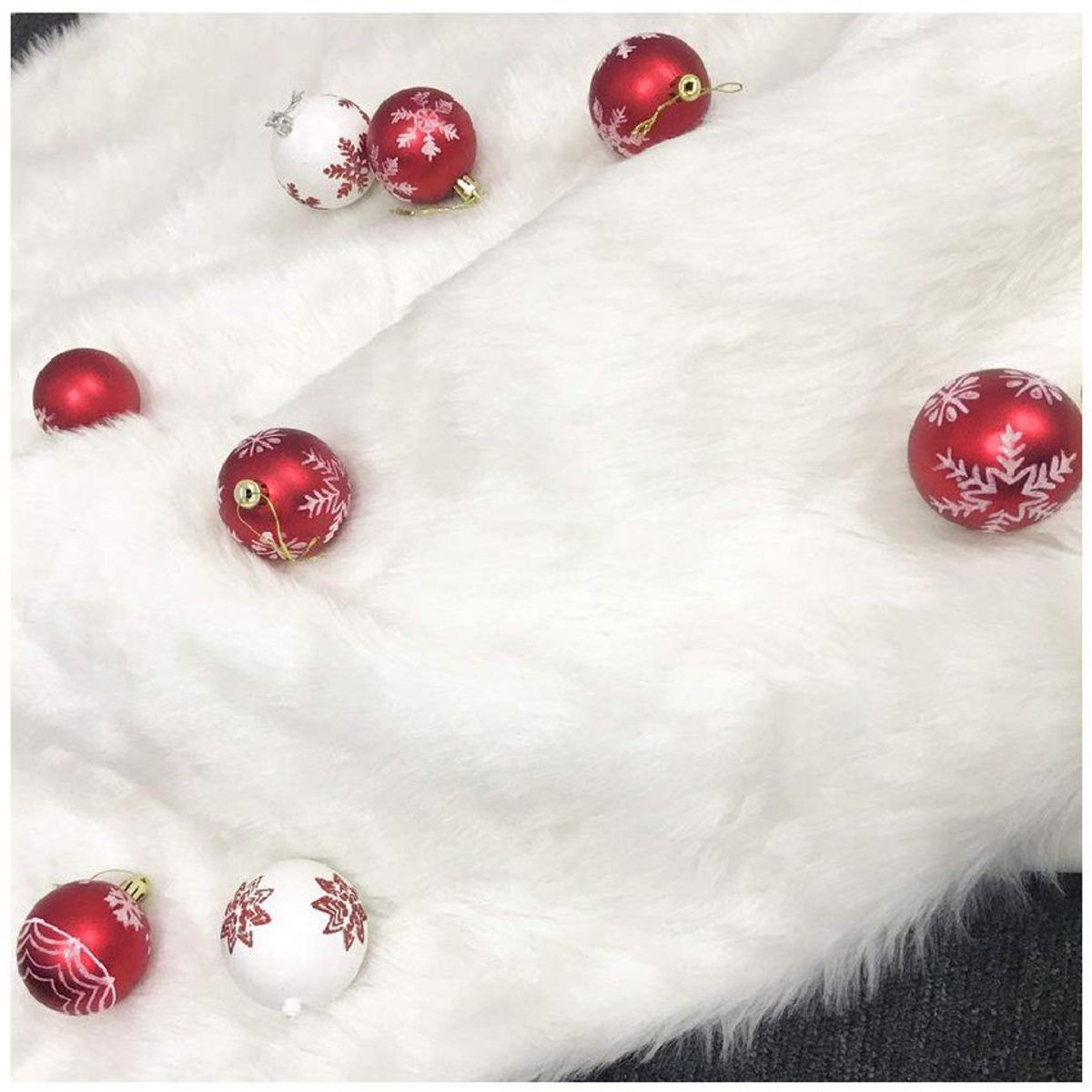 BANZAY - Pie de Árbol Navidad 100 cm Peludo - Blanco perla