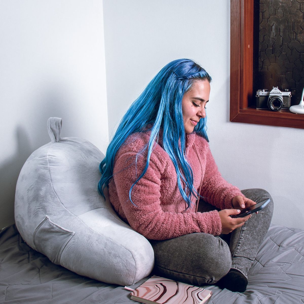 BANZAY - Cojín Anatómico Para TV y Lectura - Gris