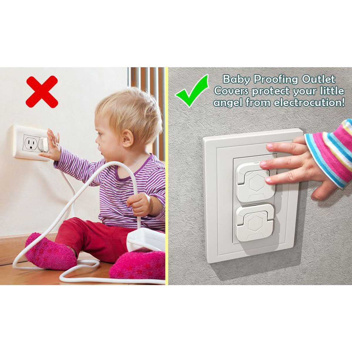 ENFANT'ASY - Protector seguro para toma corriente bebe x 10 unidades