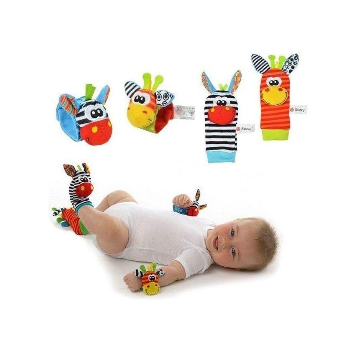 ENFANT'ASY - Kit-de-estimulación-manillas-y-medias-sonajero-para-bebe