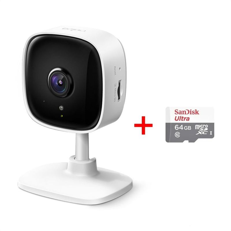 TP LINK - Cámara IP Día noche Audio 1080P Tp-link Tapo C100  Micro 64GB
