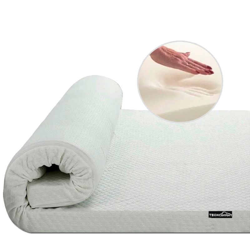 TECHCONFORT - Sobrecolchon Topper en viscoelástica memory tamaño Queen 160x190cm
