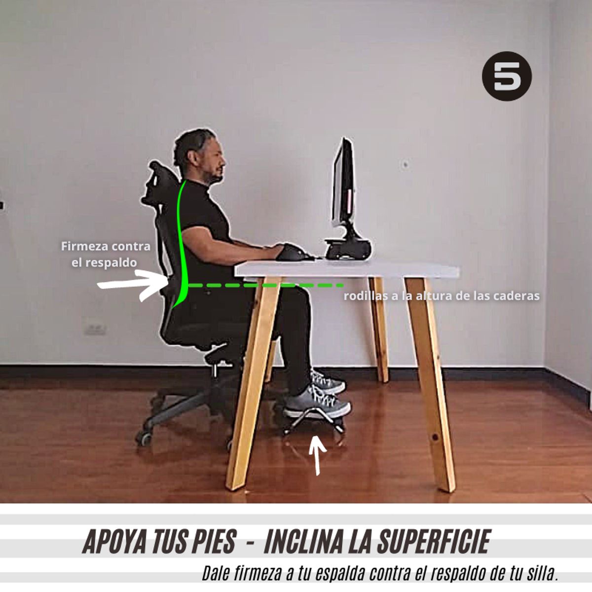 GENERICO - Apoyapies con inclinación OPTIMO 1 Negro