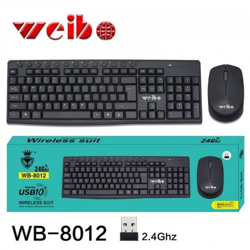 WEIBO - Combo Teclado Inalambrico Receptor Usb Weibo 8012
