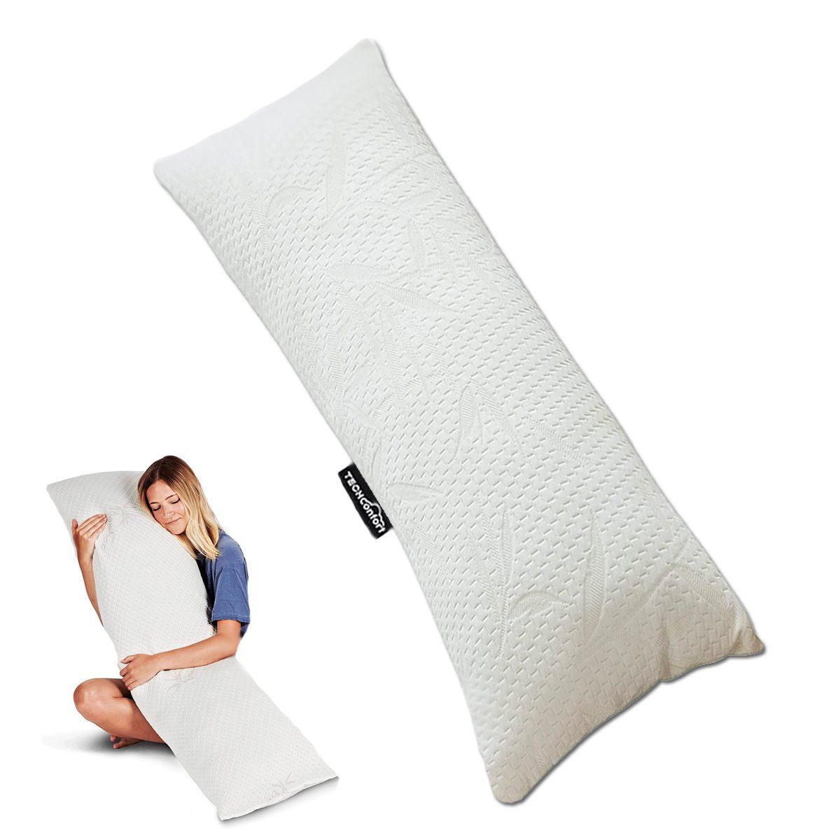TECHCONFORT - Almohada cuerpo entero en viscoelástica memory particulado body pillow