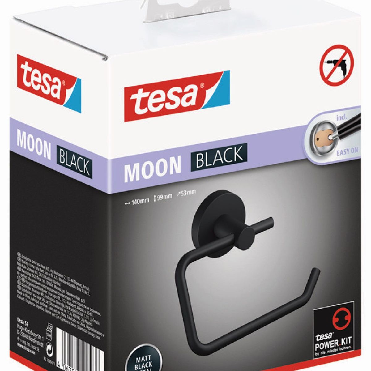 TESA - Portarrollo adhesivo sin tapa tesa moonblack