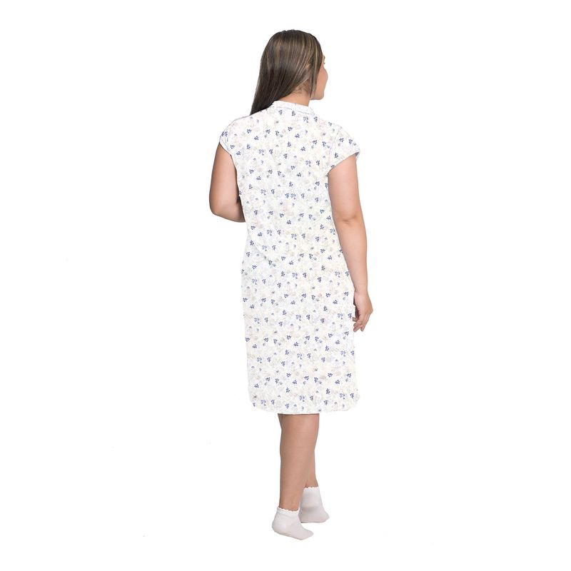 ROMANELLA - Pijama bata angela abierta con botones manga corta romanella