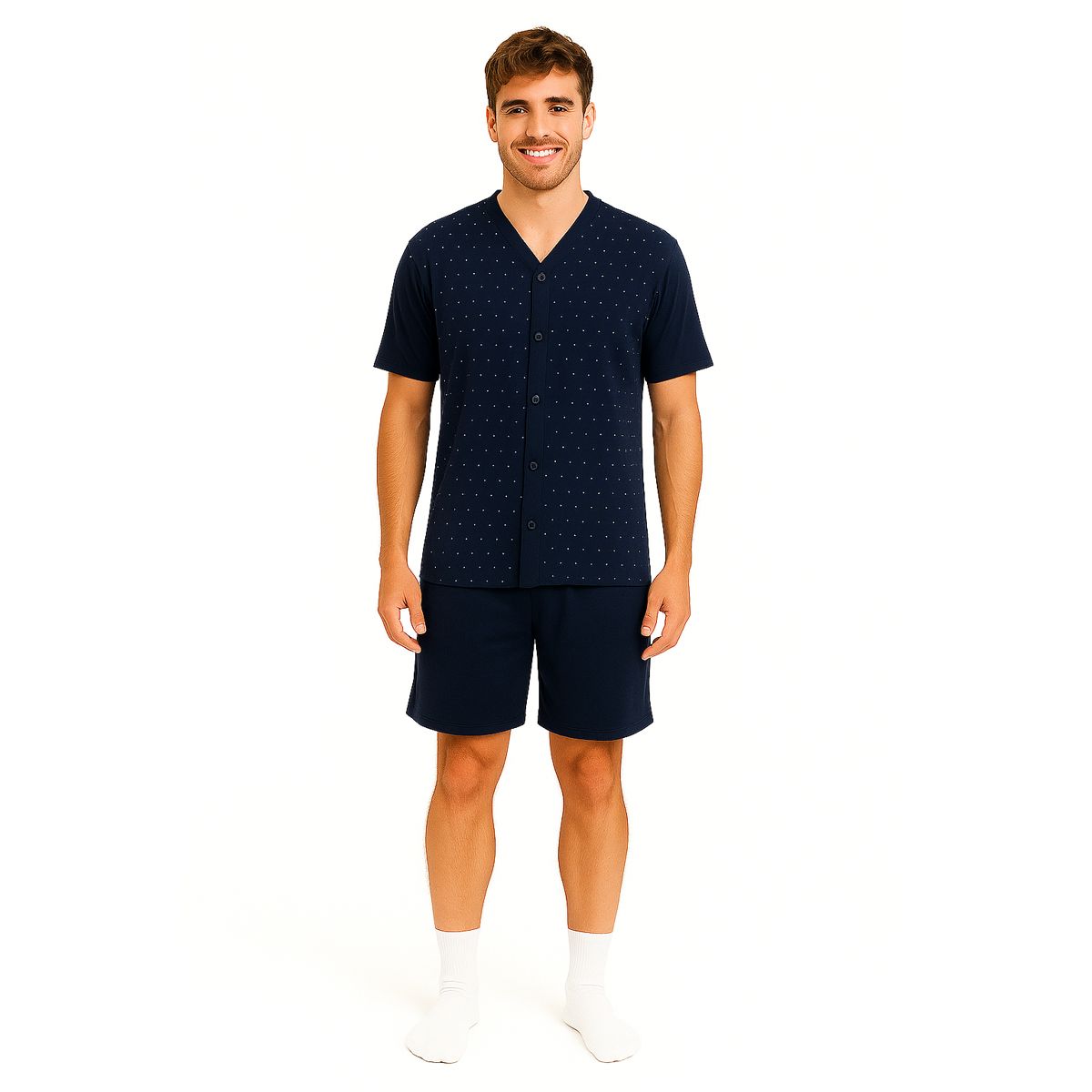 ROMANELLA - Pijama de  short Zeus CC para hombre abierta romanella - azul