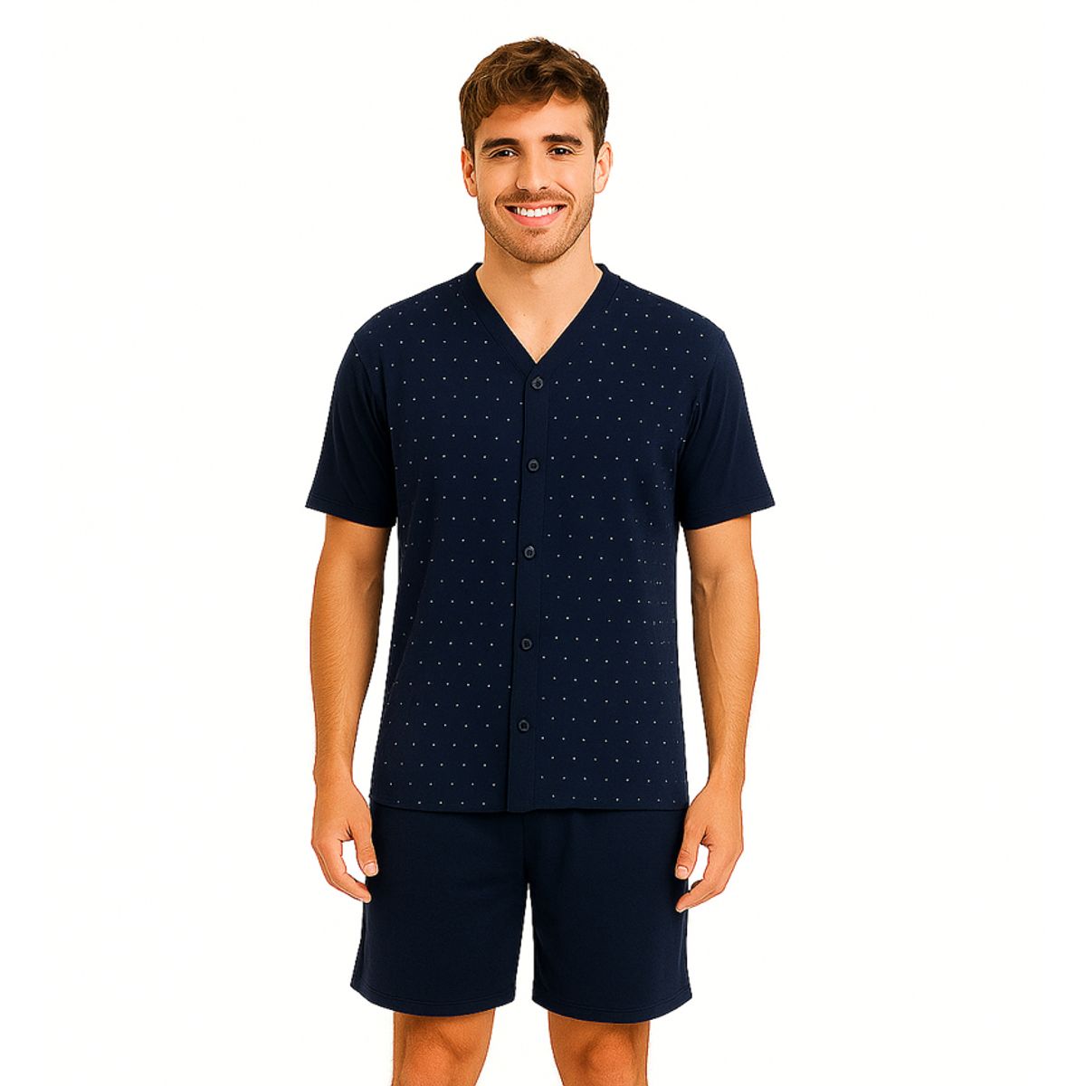 ROMANELLA - Pijama de  short Zeus CC para hombre abierta romanella - azul