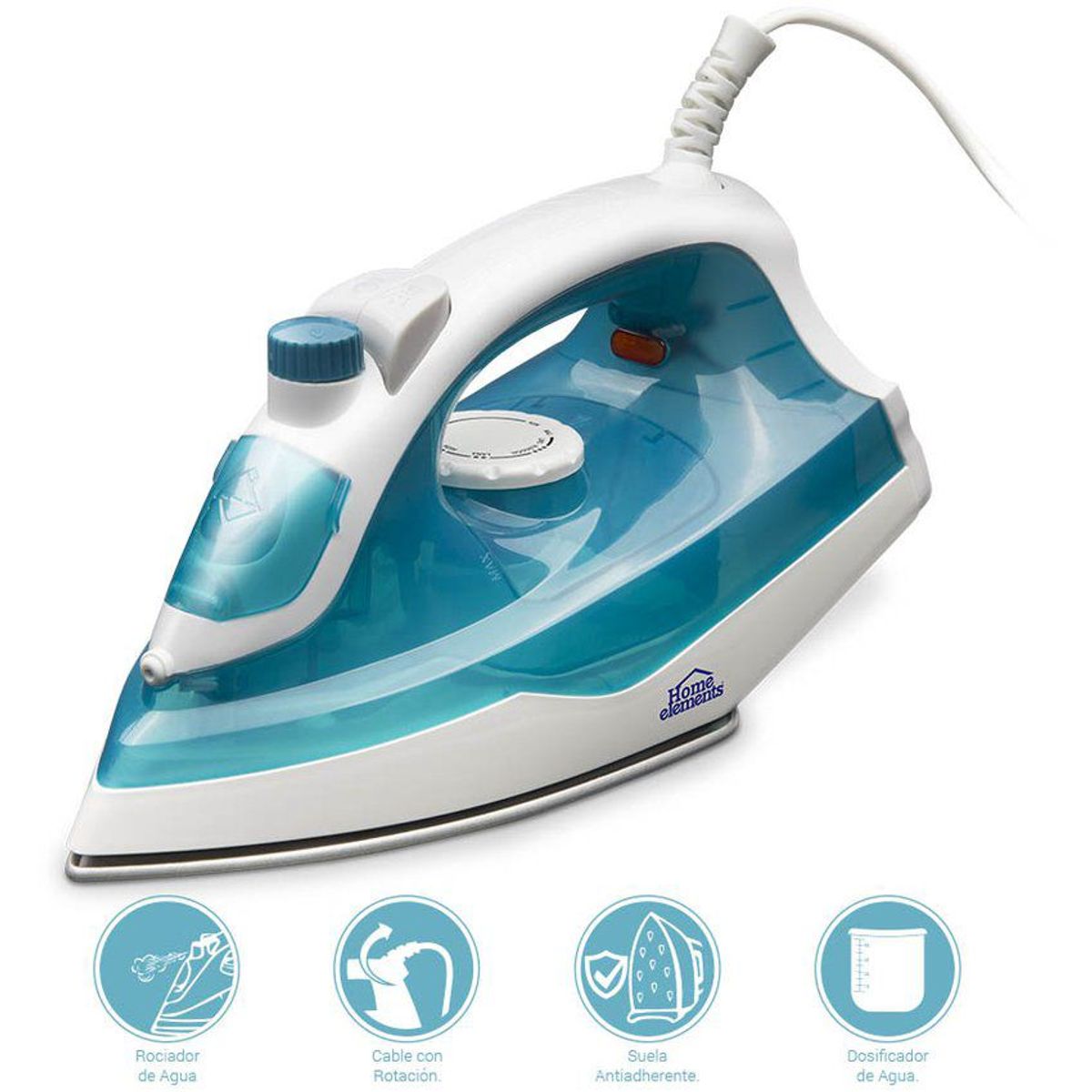 HOME ELEMENTS - Plancha vapor antiadherente home elements pl188 he14206
