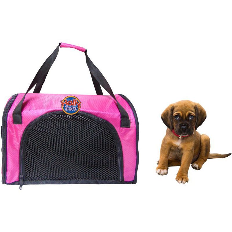 HALLY PET - Morral cargador cabina 41 cm x 27 cm x 24 cm rosado