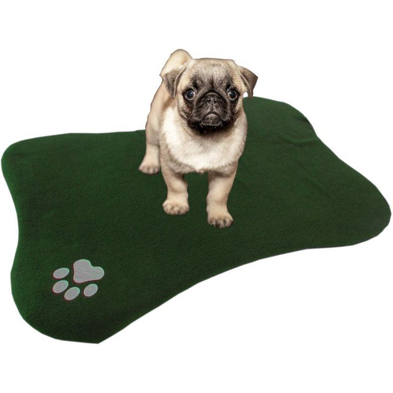 HALLY PET - Tapete con forma de hueso verde