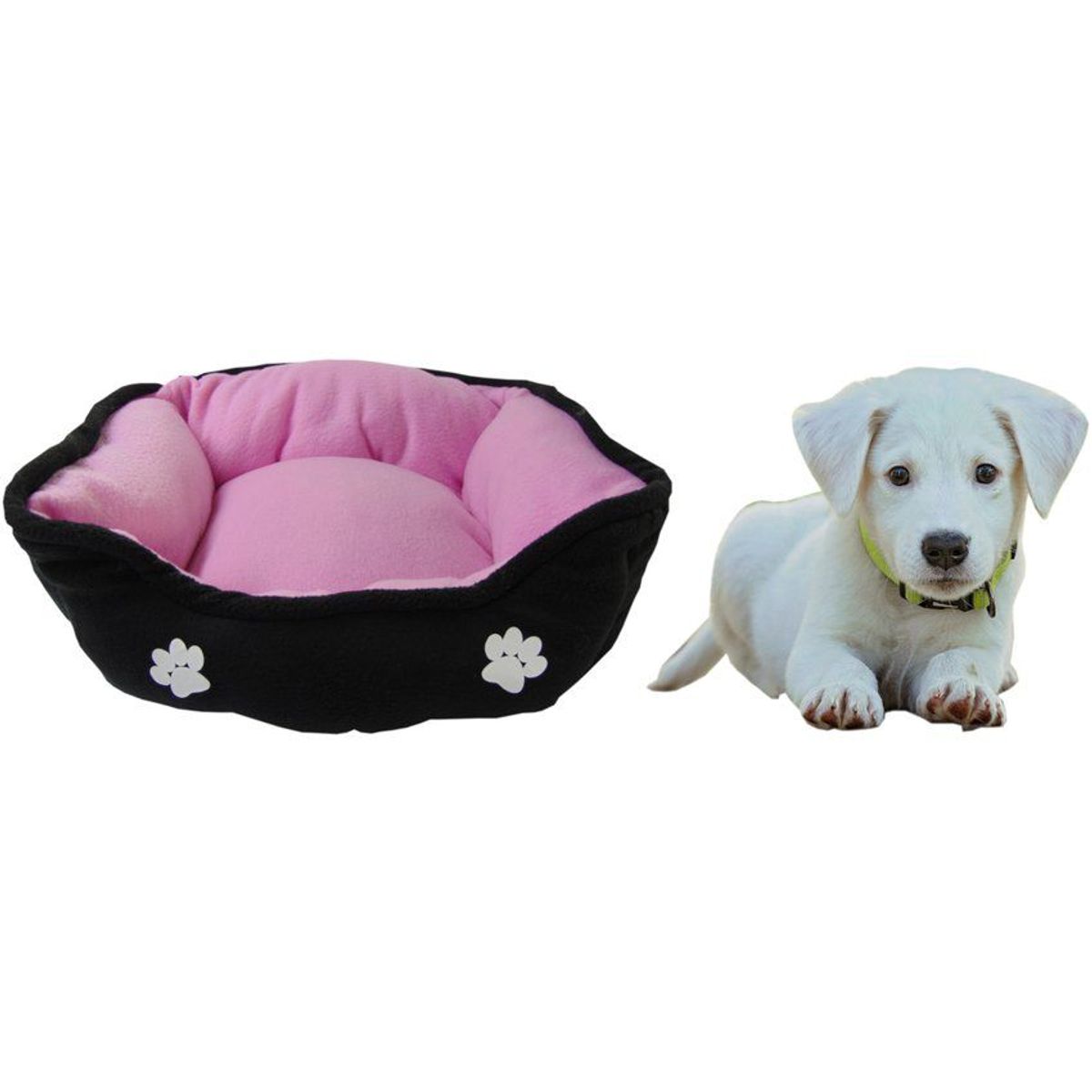 HALLY PET - Cama mediana doble faz para mascota rosada