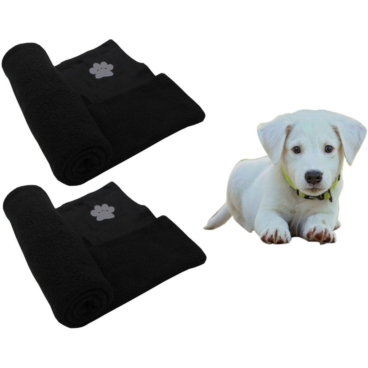 HALLY PET - Dos cobijas térmicas grandes 120cm x 70cm negro