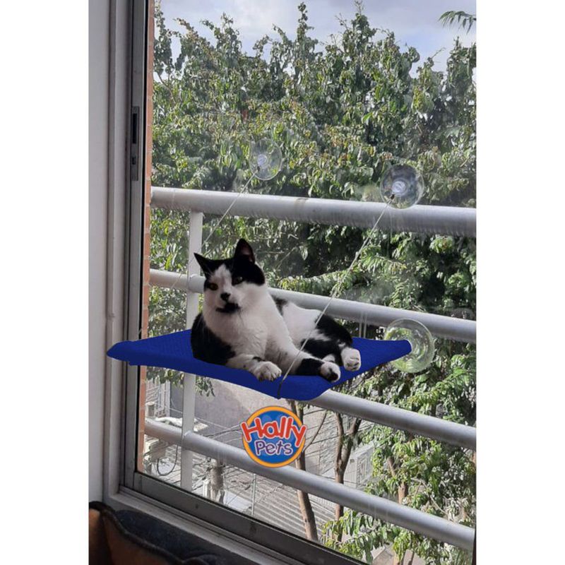 HALLY PET - Cama hamaca para gatos azul claro