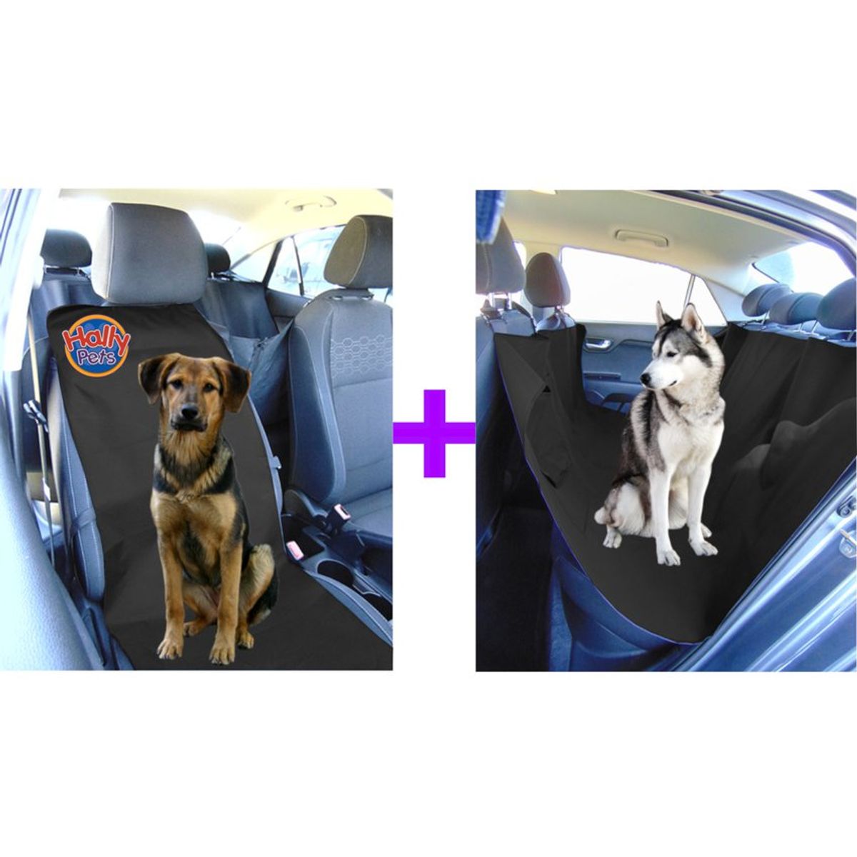 HALLY PET - Forro segunda fila mas silla copiloto negro