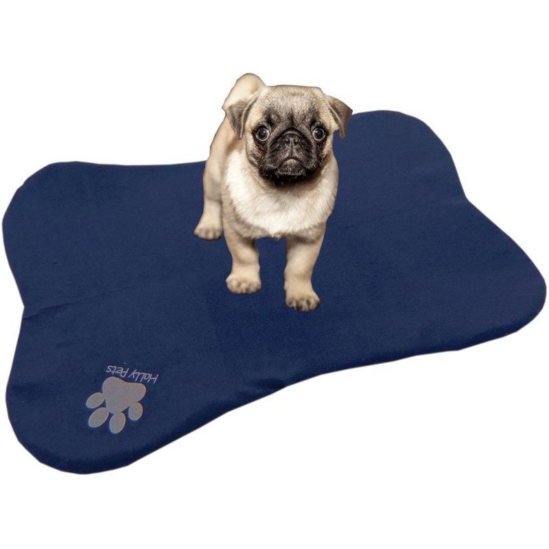 HALLY PET - Tapete con forma de hueso azul oscuro