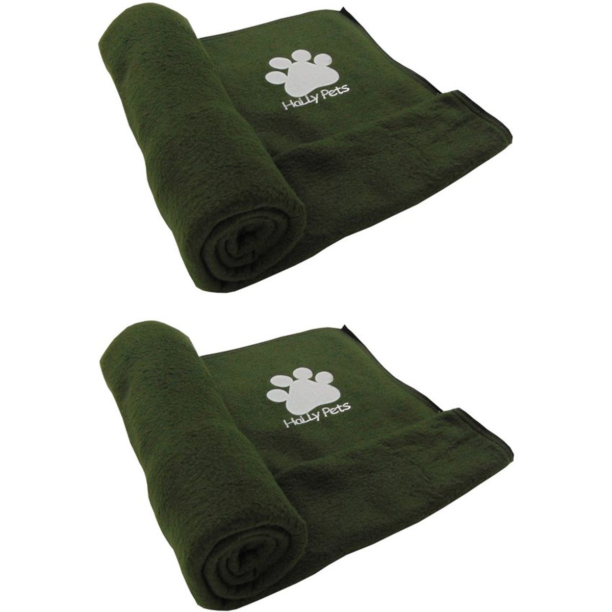 HALLY PET - Dos cobijas térmicas medianas 70cm x 70cm verde