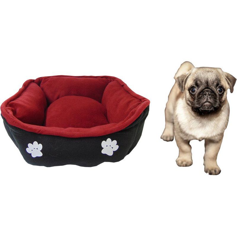 HALLY PET - Cama grande doble faz para mascota vinotinto