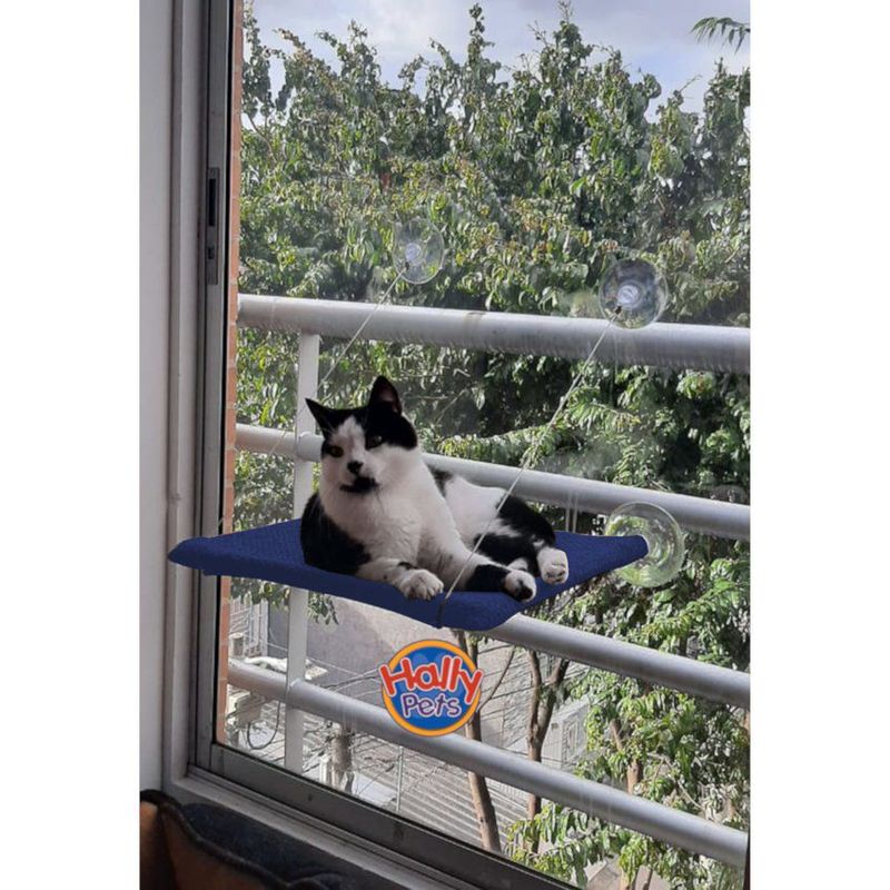 HALLY PET - Cama hamaca para gatos azul oscuro