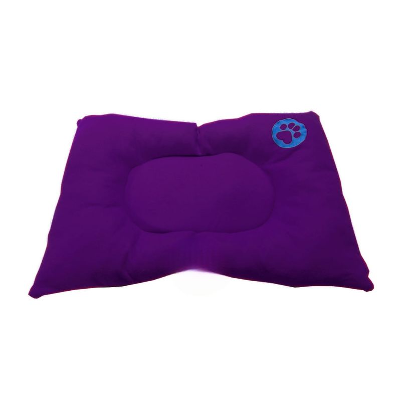 HALLY PET - Colchón premium gigante huella bordada para mascota morado