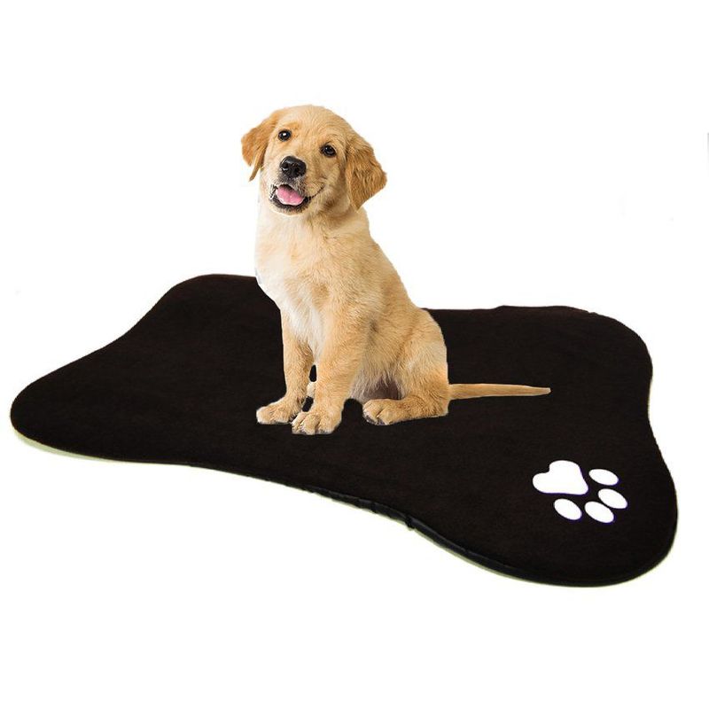 HALLY PET - Tapete con forma de hueso negro