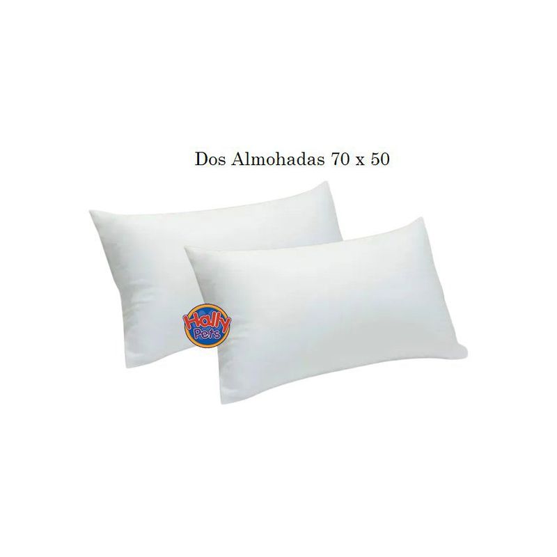 HALLY PET - Dos almohada 70 cm x 50cm relleno siliconado