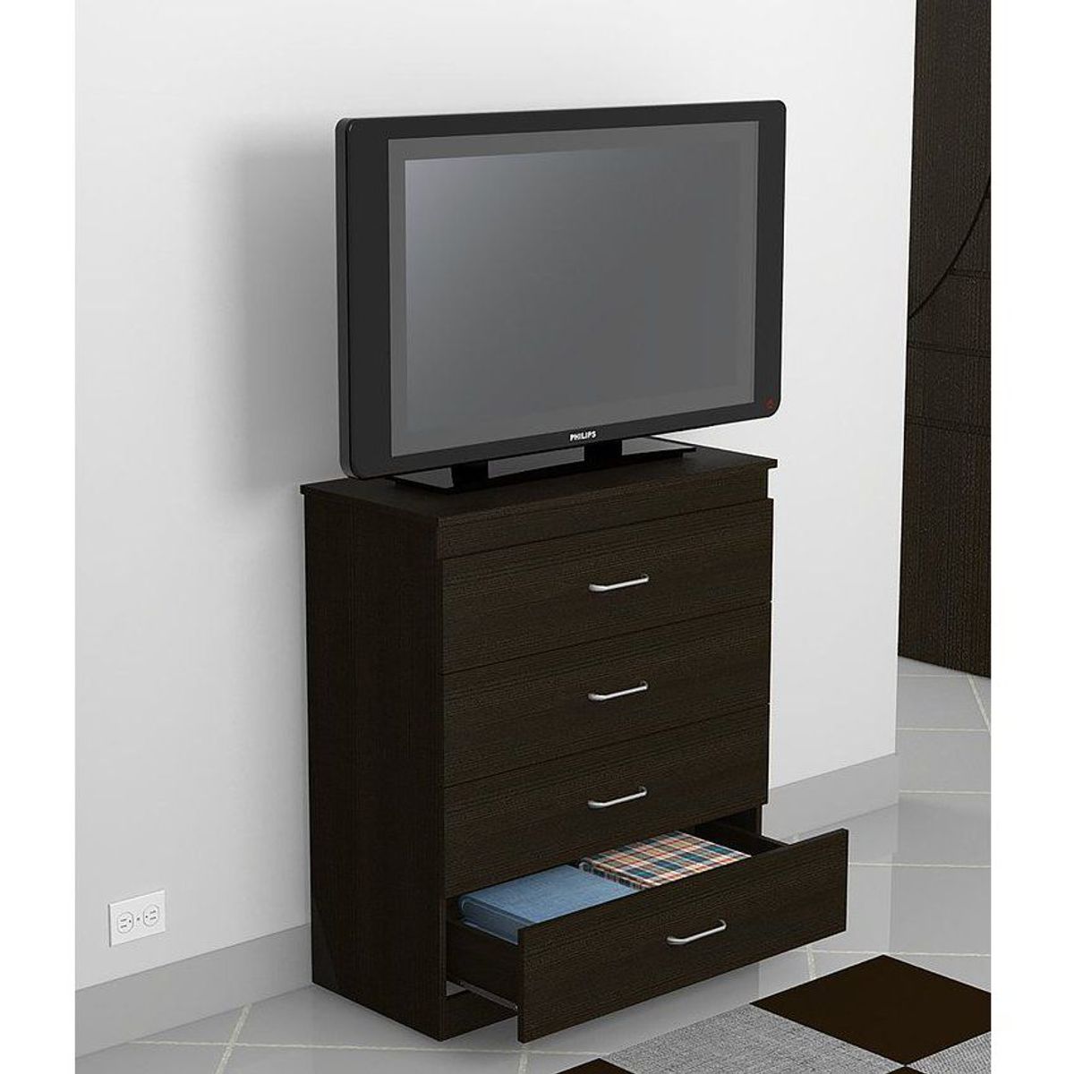 RTA MUEBLES - Cómoda 4 cajones santino - wengue RTA