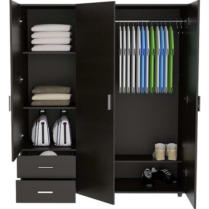 RTA DESIGN - Closet 3 puertas 160cm x 140cm dassel rta design sa cln 2468-wengue